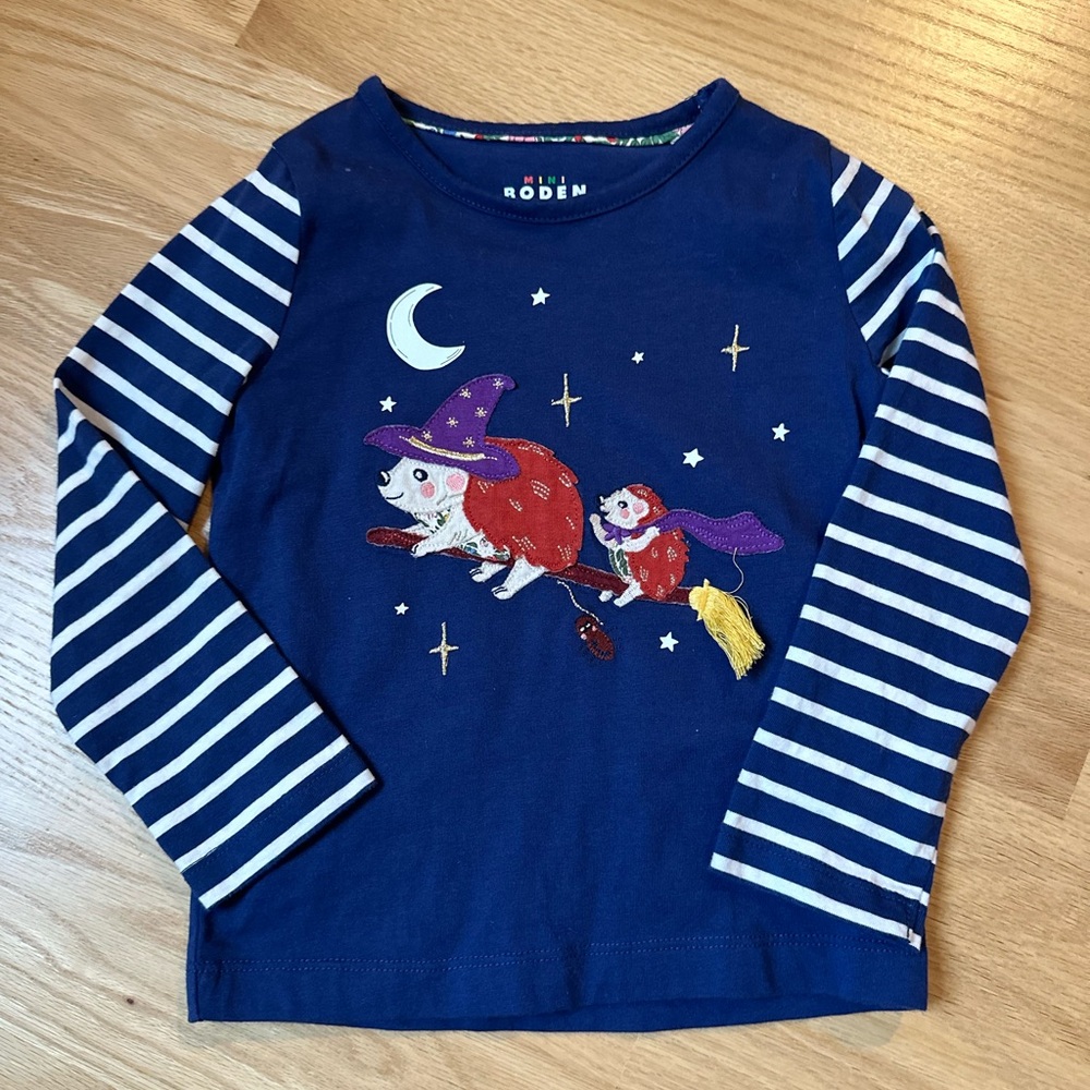 Mini Boden Witch Hedgehog Tee 3-4